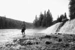 Fishing on the Clearwater River in black and&nbsp;white.