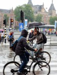 Cycling in the rain,&nbsp;Amsterdam.