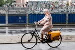 Cycling in the rain in Utrecht,&nbsp;Netherlands.