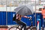 Cycling in the rain in Utrecht,&nbsp;Netherlands.