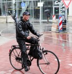Cycling in the rain in Utrecht,&nbsp;Netherlands.