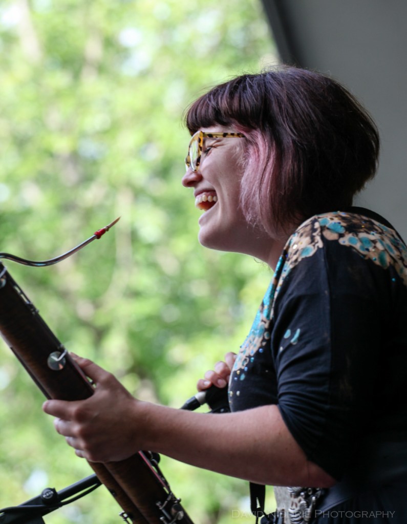 The Bassoon player from Moulettes at Vancouver Folk Music Festival 2016