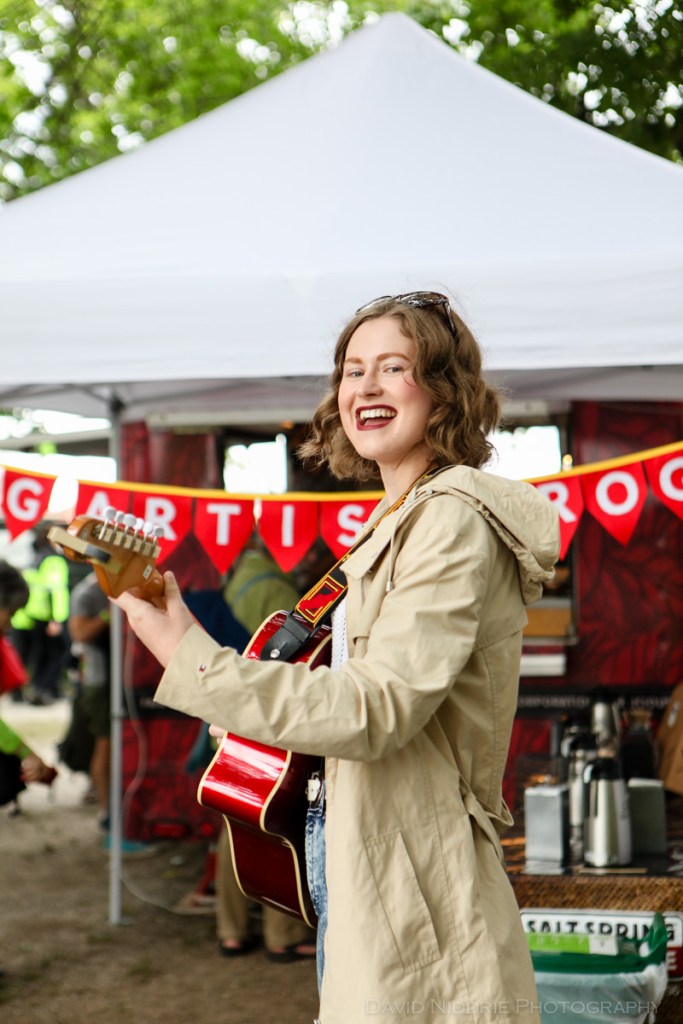 A young performer at Salt Spring Coffee's Young Artist stage at the Vancouver Folk Music Fesival.
