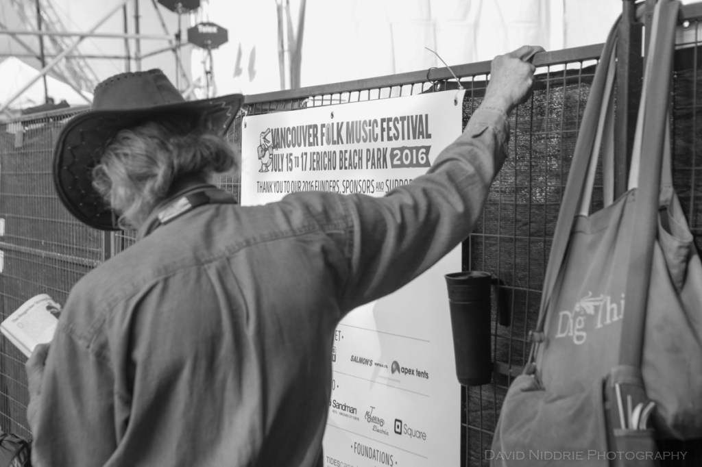 Planning the day at the Vancouver Folk Music Fesival.